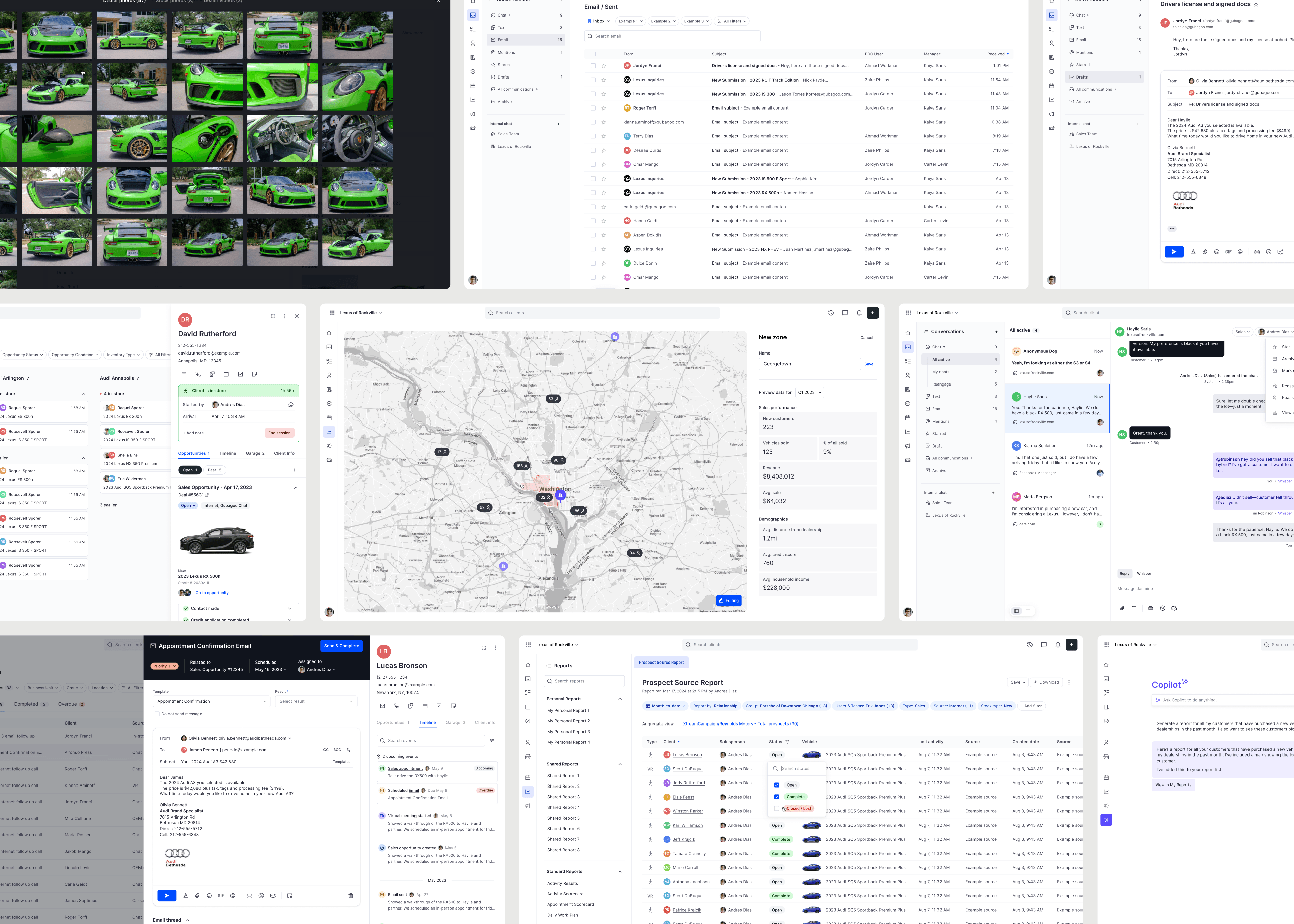 CRM screens — product UI showcase