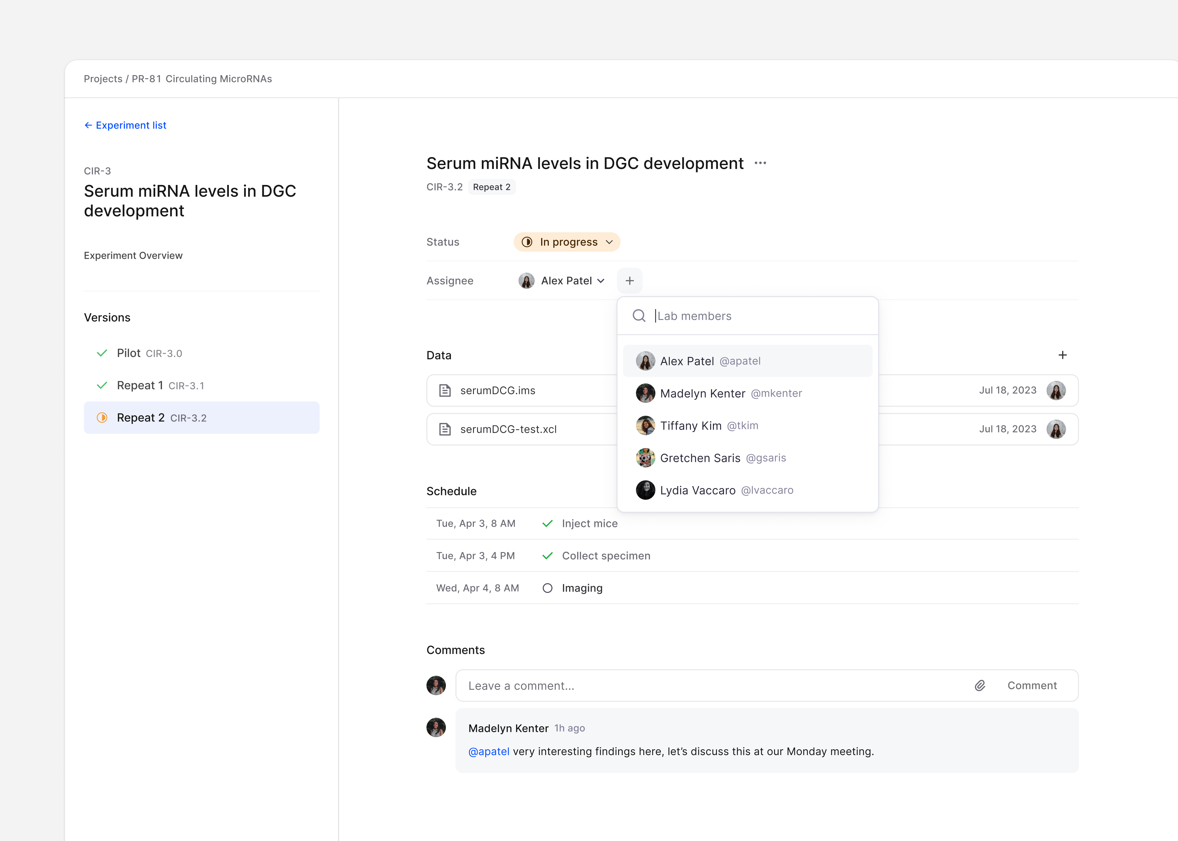 Labmate — product UI showcase
